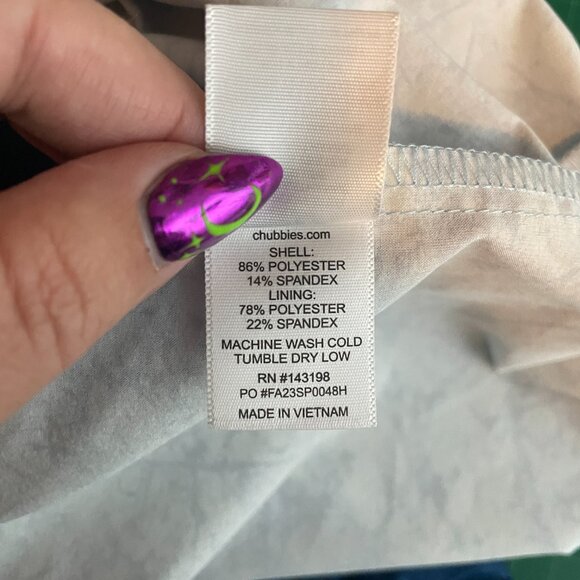 Chubbies Men XL Blue White Lined Classic Swim Trunk Short Pockets Drawstring - Picture 8 of 8